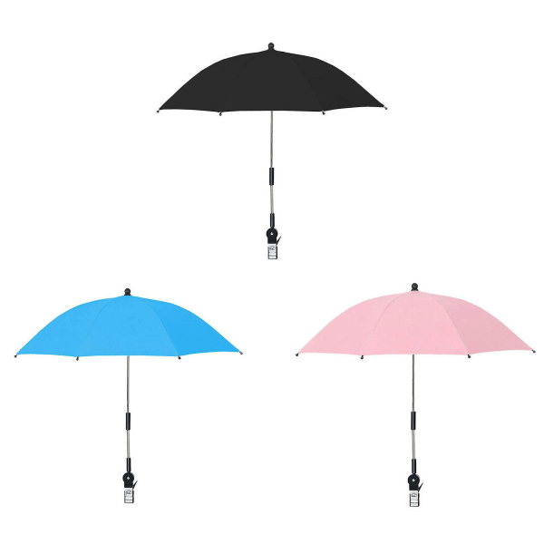 Klapvogn Multi-purpose Paraply Baby Paraplyer Solsejl UV-beskyttelse Regntæt med klemme til at styrke udendørs produkt (pink)