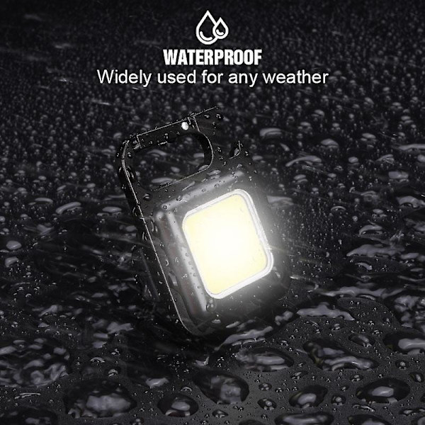 Mini LED ficklampa bärbar USB uppladdningsbar arbetslampa 800 lumen stark nyckelring ljus liten ficklampa för utomhusbruk