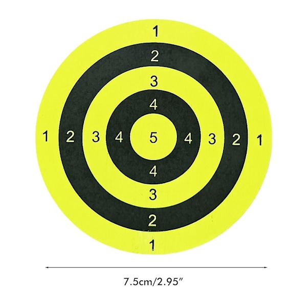 20241 Rulle 3 Tommer 200Stk Skydning Sigte Pasters Runde Fluorescerende Selvklæbende Skydning Sigte Etiketter Mærkater med Tal