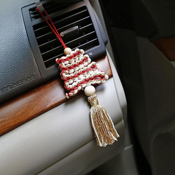Macrame Julgran - Mini Macrame - Handgjord - Juldekoration - Macrame Juldekoration för Fönster Vägg