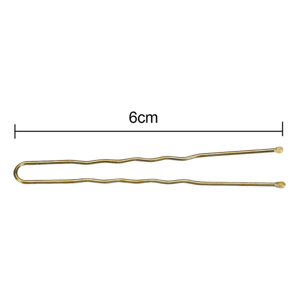 WABJTAM200 Bun Hair Bobby Pins U-formet hårnål med eske Hårklemmer til å feste ballett hårnett 6 CM/2.3 tommer Gullfarget