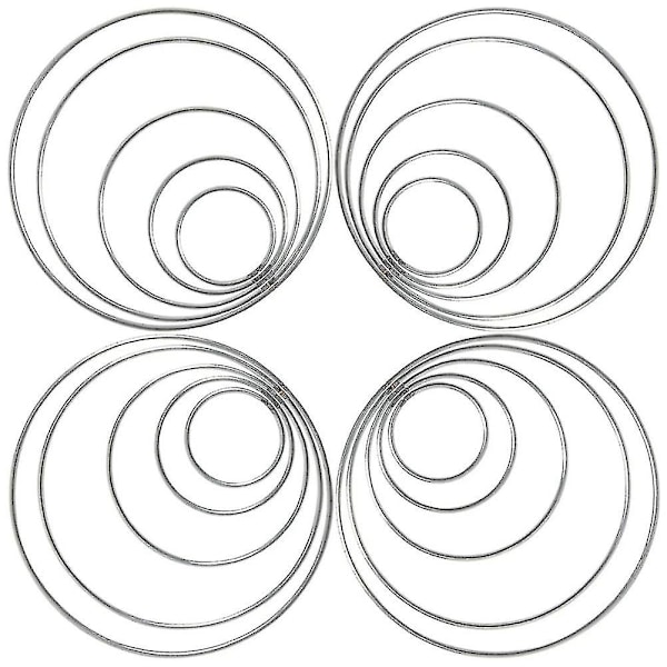 20 stycken metalldrömfångarringar, hoops, stål hantverk silverringar för hantverk, macrame och andra DIY (haoyi)