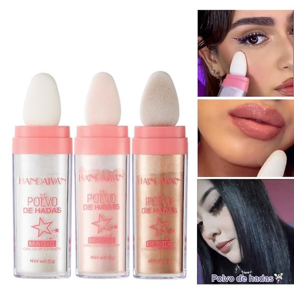 3 Pack Highlighter Face Blush Glitter Stick Body Shimmer Face Brightening Contour Powder Makeup Stick Fairy Cosmetics