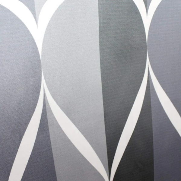 Duschdraperi - grå 240x200cm - 12 duschdraperiringar