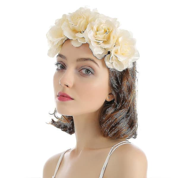 Hårband för bröllop, brud, blomsterkrans, 3D-simulerad blomma, strand, hårring