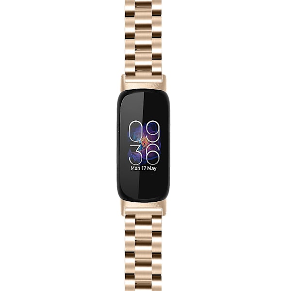 Håndledsrem til Fitbit Inspire 3 i rustfrit stål med 3 perler - Udskiftningsrem til smartwatch