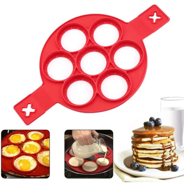Non-Stick Silikon Äggring Form Silikon Pannkaka Molds Pannkaksägg DIY Form för runda ägg Muffins Pannkakor
