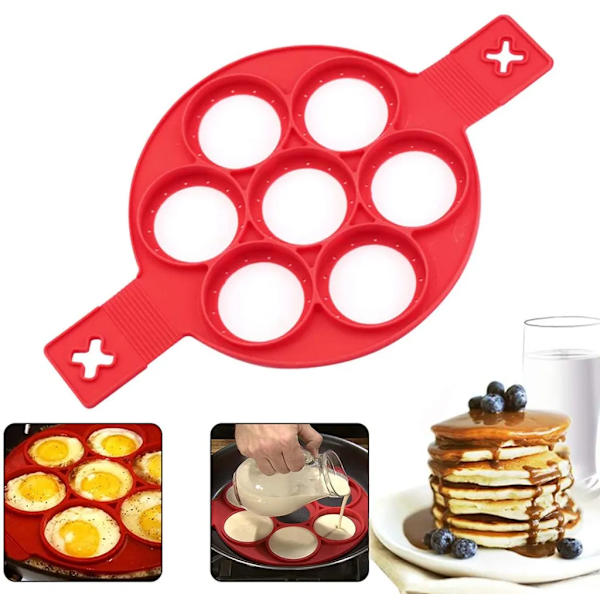 Non-Stick Silikon Äggring Pannkakssform Silikon Pannkakssformar Pannkaka Ägg DIY Bakform för Runda Ägg Muffins Pannkakor