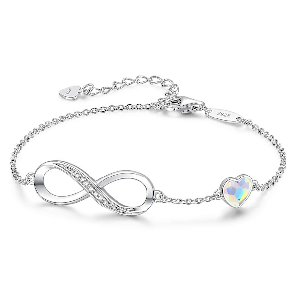Glittrande armband, hjärtsymbolarmband med oändlighetssymbol för kvinnor, mamma