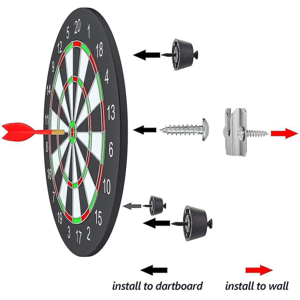 Dartskive monteringsbeslag Kit Skruer Dartboards Til væghængende dartskive