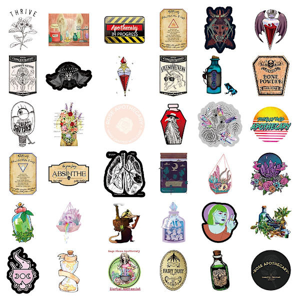 Klistremerker 50PCS Heks Klistremerker Pakker, Kule, Heks, Krystall Klistremerker, Astrologi, Tarot, Goth Klistremerker, Klistremerker Pakker for Tenåringer Gaver