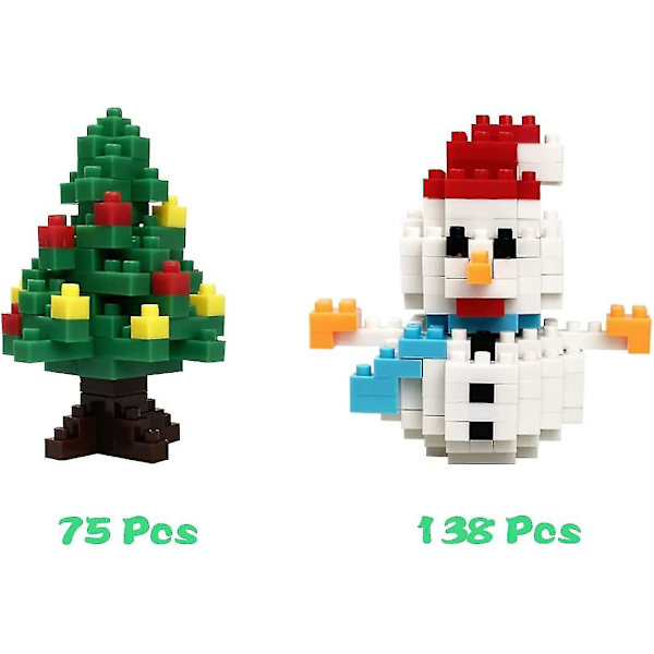 4 st julbyggklossleksaker för barn, pojkar, flickor, tonåringar, julklappssaker