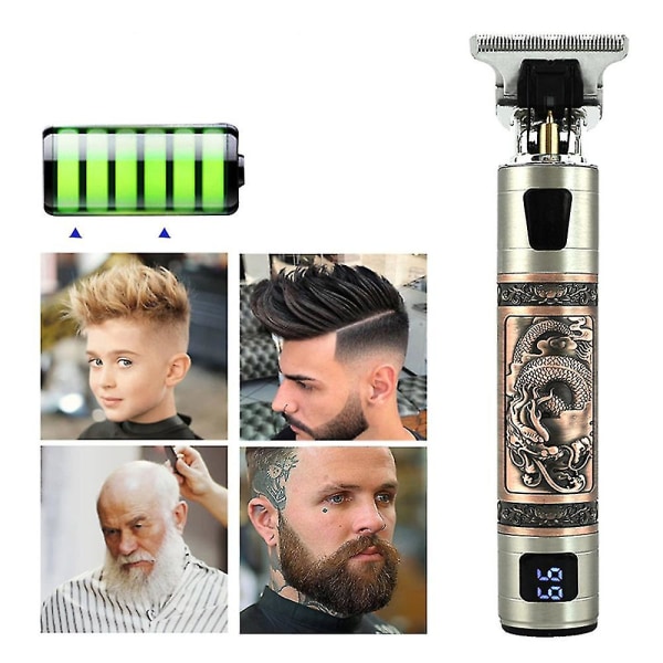 Hårklipper til mænd, professionel hårklipper til frisører, skægtrimmer til mænd, ledningsfri trimmer（style1）