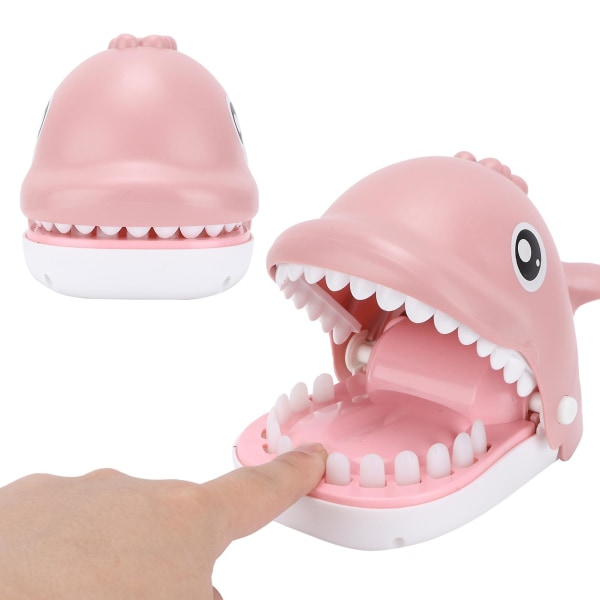 2024Barn Søte leke lekehval munn tannlege bite finger Interaktivt spill Funny Gags ToyPink Whale
