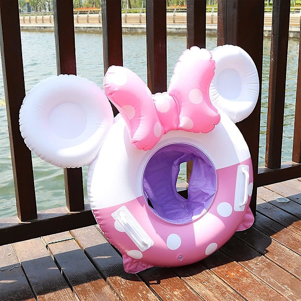 Simring för barn med Minnie Mouse-motiv, uppblåsbar poolring för barn, tjock flytring för barn