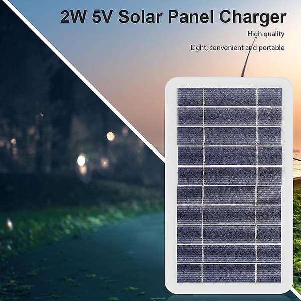 Usb solcellepanel 5v 2w 400ma bærbar solcellepanel output usb udendørs bærbart solcelleanlæg til mobiltelefonopladere