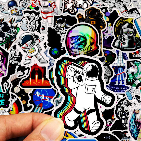 Stickers til Hydro Flask, 50 stk. søde astronaut vinyl stickers til Hydroflask vandflasker bærbar computer skateboard bil kofanger, vandtætte klistermærker f