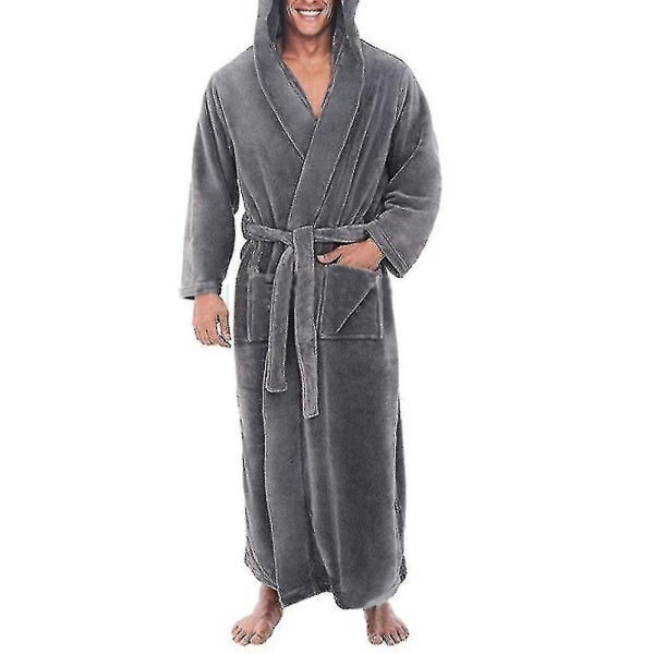 Lång mjuk badrock i fleece för män