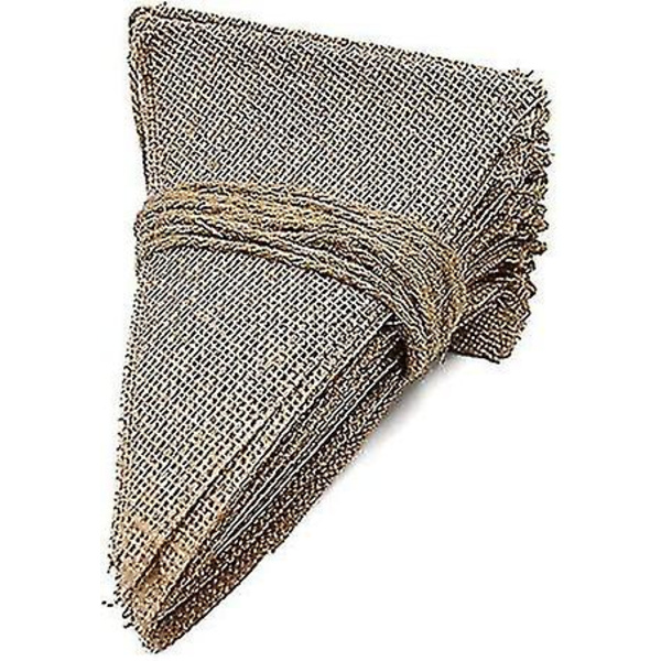 11 meter lång jutesnöre med vimplar, 48 st vimplar i jute, triangelflaggor (13 x 16 cm)