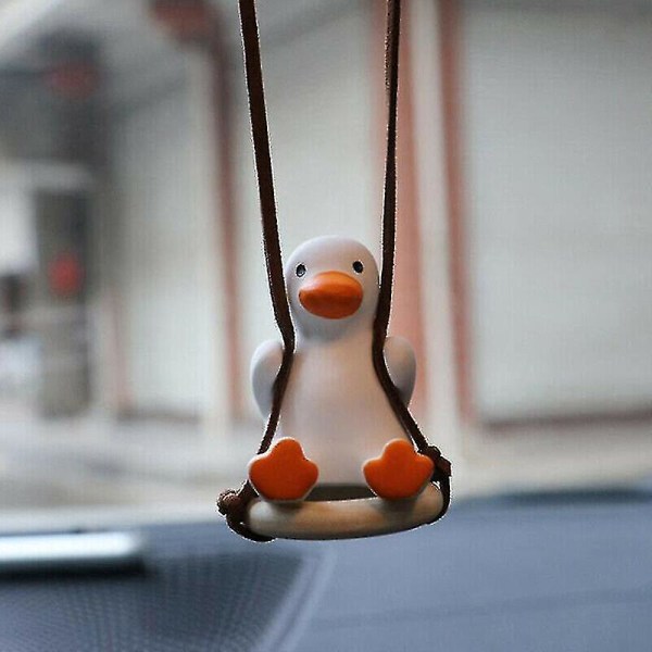 Little Duck Swing Car Pendant Dekor Cute Duck Auto Rear View Mirror Pend（B）
