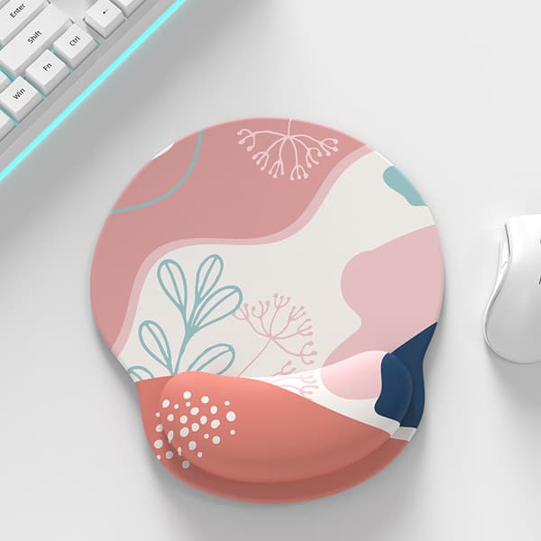 Musematte Håndleddsstøtte, Ergonomisk Gel Musematte med Håndleddsstøtte, Komfortabel Datamusmatte for Bærbar PC, Musematte med Sklisikker PU-base (A)