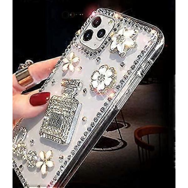iPhone 13 Pro Max Skal Diamantfodral för Kvinna, 3D Glitter Glimmande Bling Fodral Lyxig Glansig Kristall Rhinestone Diamant Stötfångare Klar