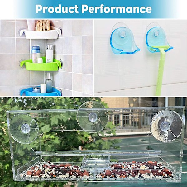 20-pack transparenta sugproppar 1,8 tum PVC-plast sugproppar utan krokar för heminredning