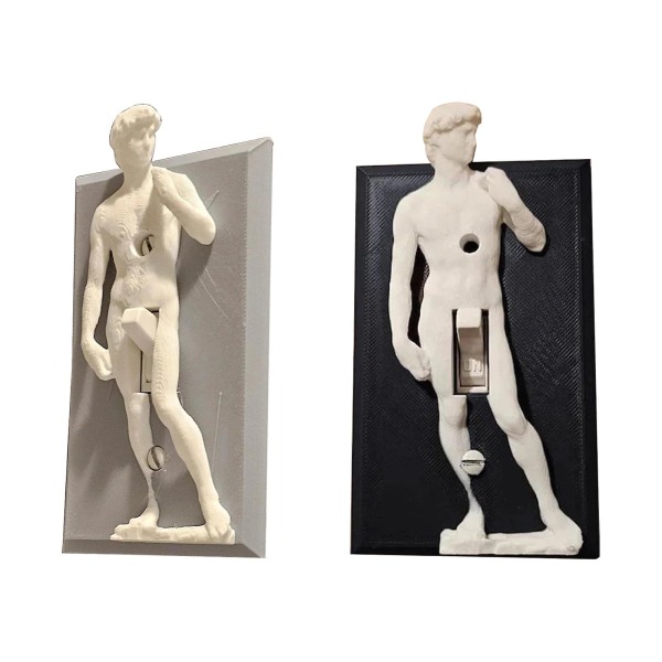 Michelangelos David Sculpted Light Switch Cover - Wall Switch Plate Cover（Vit）