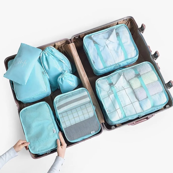 Organizer , packningskuber klädväskor skopåsar organizer packningskuber set organizer packpåsar (8 stycken)