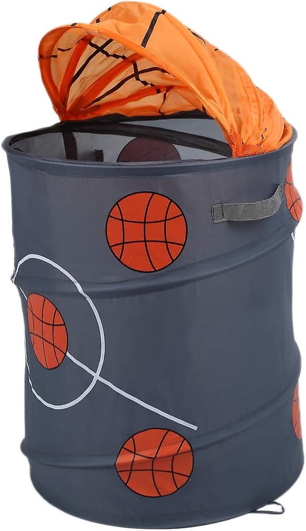 Vikbar tvättkorg i polyestertyg för basketboll