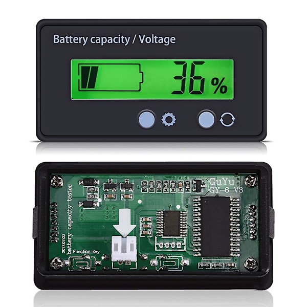 Batterimonitor Digital Batterikapacitetstestare Universell Voltmeter Testare Voltmeter Monitor