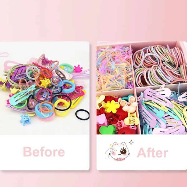 1140 stycken pannband och hårklämma prinsessa hårtillbehör set pannband/litet gummiband/hårklämma - flerfärgad liten