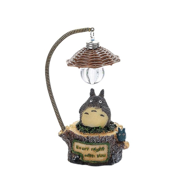 Totoro Mini Crafts Tecknad Nattlampa Lampa, Dekoration För Hem Skrivbord Trädgårdsdekorationer Present（B）