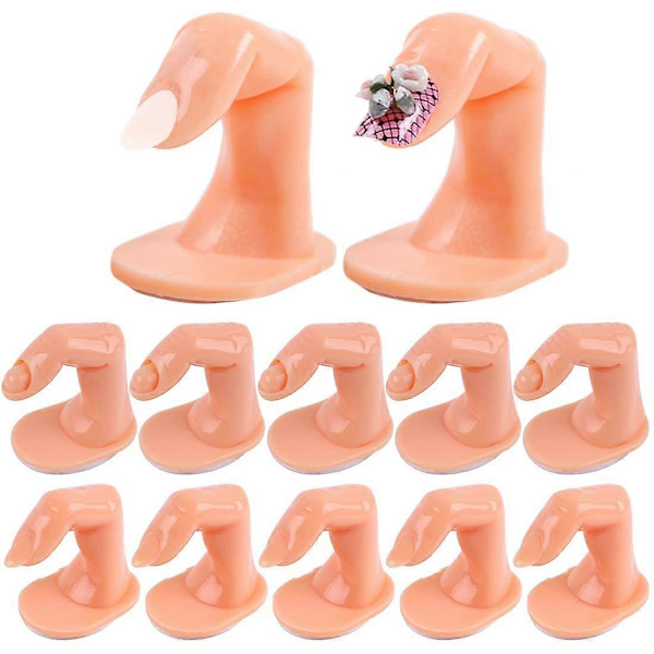 10 st Träning Fingrar, 2 Stilar Nagel Manikyr Träning Fingrar Nagel Träning Fingermodell, för Akryl Gel Naglar Konst DIY Display Dekoration