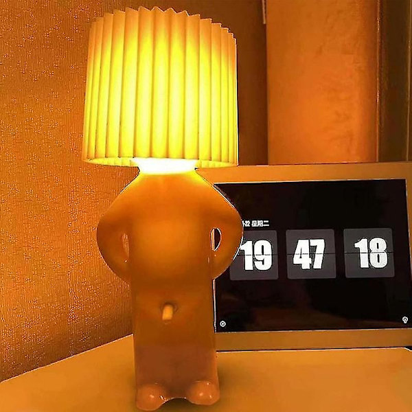 Liten Pojkes Bordslampa, En Liten Blyg Bordslampa, Sänglampa (Svart)