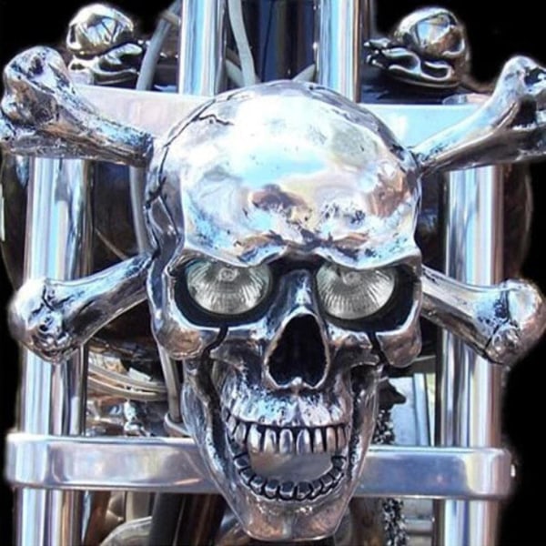 Skull Headlight At The Real Headlight, Universal Motorcycle Skull Lamp, Motorcycle Skull Front Head Light