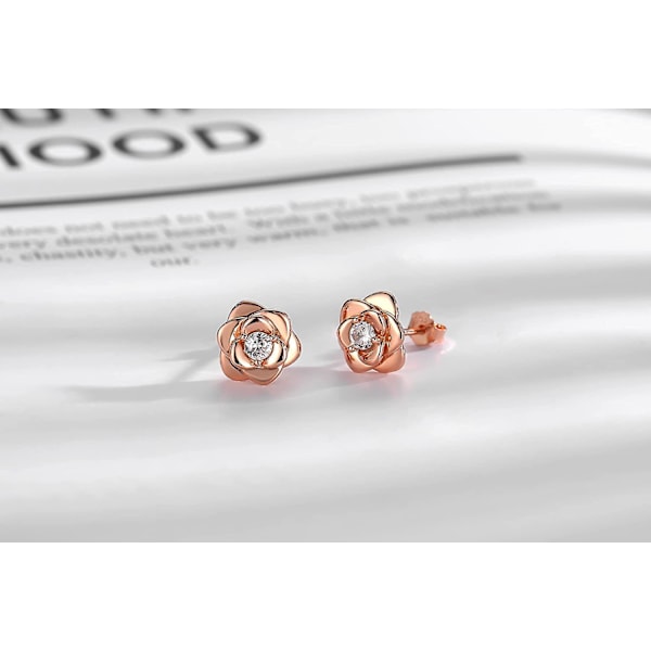 Örhängen i Sterlingsilver för Kvinnor, Silver Blomma Cubic Zirconia Allergivänliga Helix Brosk Örhängen Smycken Presenter Till Flickor (silver, Guld, R