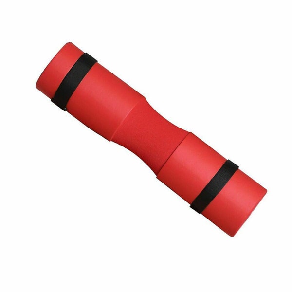 Cover av skum för gym Tyngdlyftning vadderade knäböj axel ryggstöd Nacke（röd）