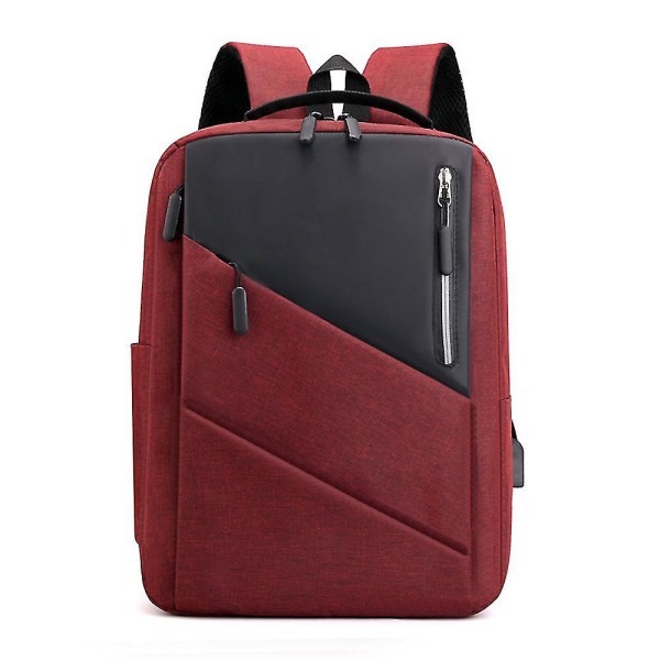Reflekterende komfortabel ryggsekk Business School bærbar PC-veske med USB-ladeport Utendørs reiseryggsekk（rød）