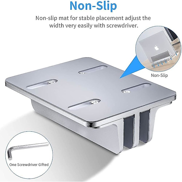 Skrivbordsorganisatör Dubbelt Vertikalt Laptopställ, Justerbart Aluminium Laptopställ För Notebook