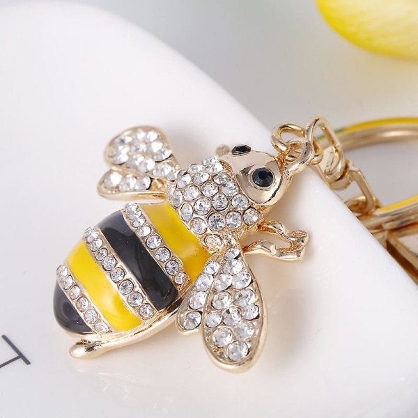 1 kpl tekojalokivi Little Bee avaimenperä Säkenöivä avaimenperä Eläin avaimenperä koriste laatikossa laukku kukkaro pieni mehiläinen