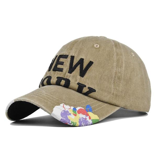 New York Retro Tre-dimensionel Broderi Baseball Cap Patch Broderet Peaked Cap Vasket Og Lavet Gammel Lastbil Cap