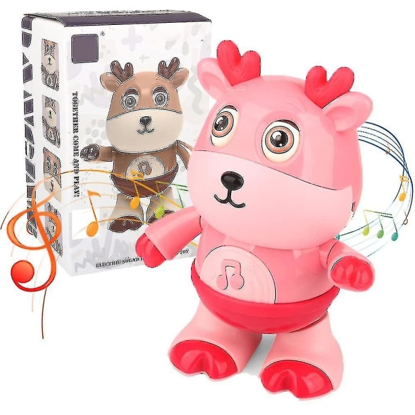 Babyko musiklegetøj Nyt dansende gålegetøj med musik og led-lys Læringsudvikling Elektrisk dukkeplyslegetøj (pink)