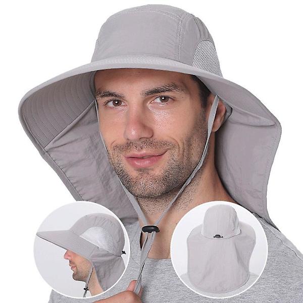 Sommar solhattar UV-skydd utomhus jakt fiske keps för herr camping solskydd keps med nackskydd fiskare hatt（svart）