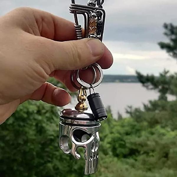 Stempelkunst kranie brelok, 3 i 1 stempel brelok zestaw, wisiorek, otwieracz do butelek, stop brelok nadaje się do kluczy samochodowych i motocyklowych