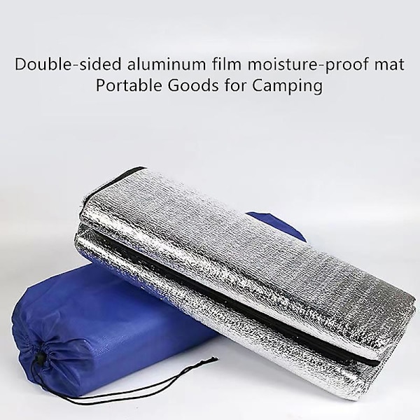 Vattentät markmatta camping vuxen dubbelsidig aluminiumfolie utomhus vandring strand picknickmattor sovsäck filt（A）