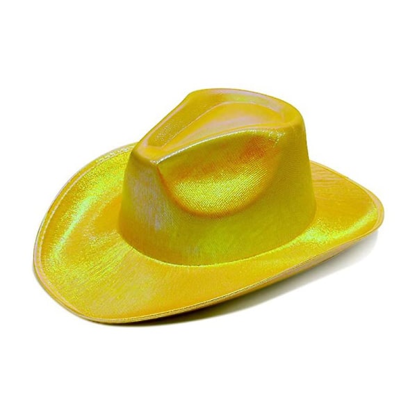 Space Cowboy Hat Kostume Kasket Bryllup Bar Fest Glitter Cowgirl Hat Kreativ Metallic Space Cowboy Hat Multi-farve Valgfri (gul)
