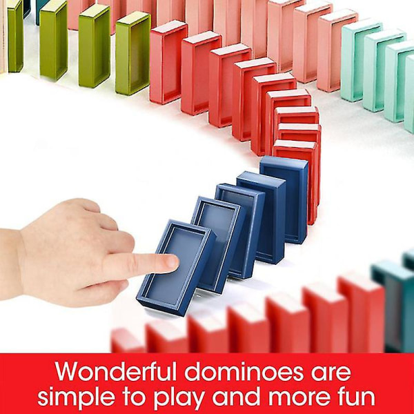 Domino togblokklekesett Bygging og stabling av leketøy Creatives Leker Domino togblokksett（Transparent）