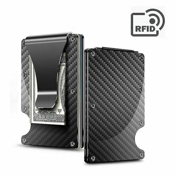 Rfid Blocking Carbon Fiber Minimalist Ridge Money Clip Front Pocket Herre lommebok