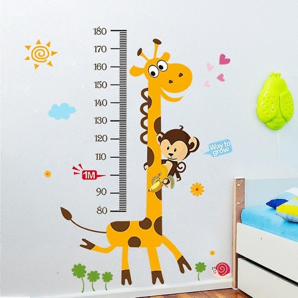 Giraffe Kids Vekstdiagram Høydemål Hjem/barnerom DIY Wall Sticker,1sett